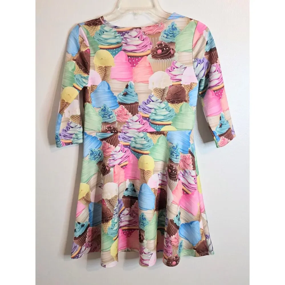 est. 1989 Place Girls Dress XL (14) Cupcakes Ice Cream Cones Pastel Pink Blue